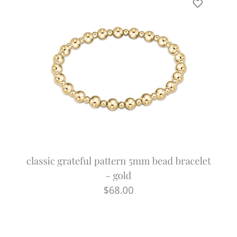 Classic Grateful Pattern 5mm Gold Bead Bracelet